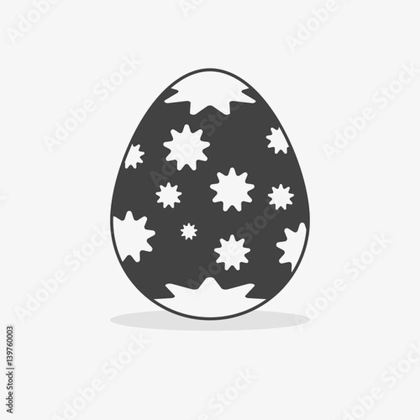 Obraz Easter egg In black white style on an isolated