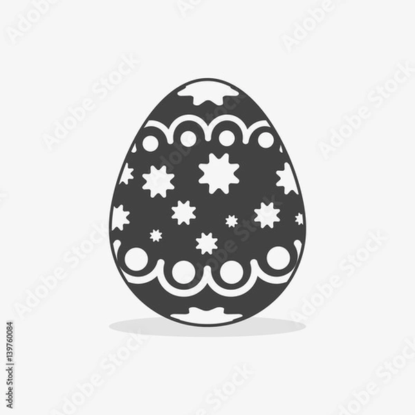 Obraz Easter egg In black white style on an isolated