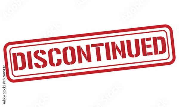 Obraz DISCONTINUED red stamp text vector, rubber stamp