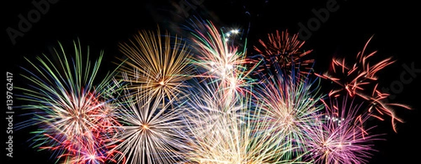 Fototapeta fireworks display banner