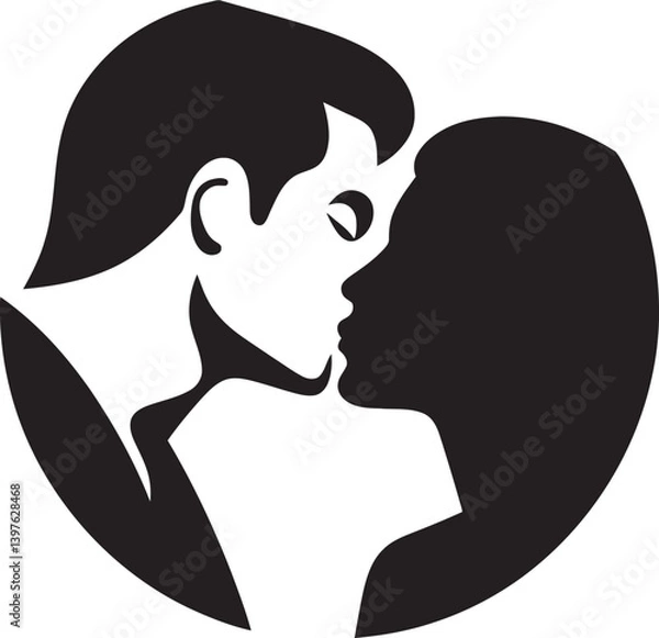 Fototapeta A Journey of Hearts The Story of Love Told Through a Simple Kiss