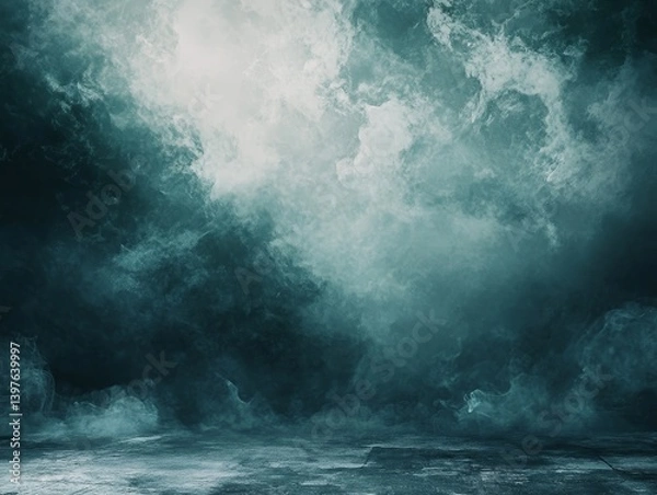 Fototapeta A beautiful abstract green cloud image that exudes a sense of stillness and mystique, perfect for backgrounds or digital art