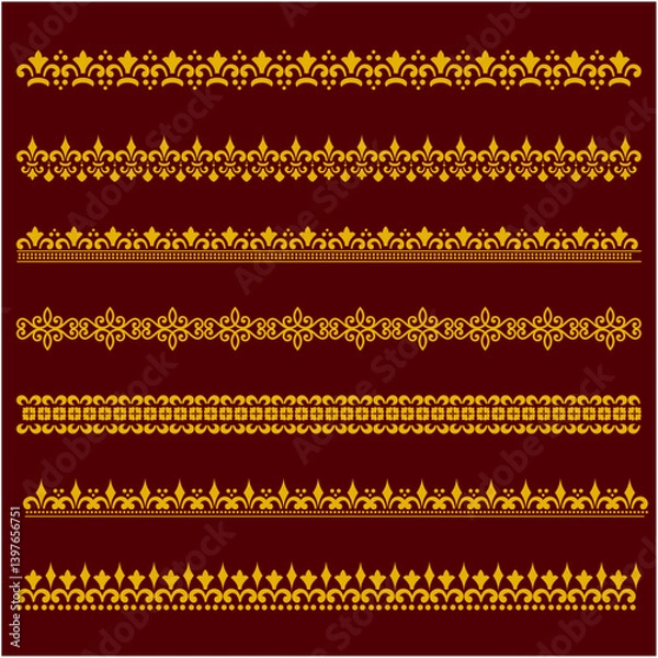 Fototapeta A decorative filigree heraldic crest with a calligraphic motif, featuring a floral pattern as a horizontal divider design element. An original vintage-style creation