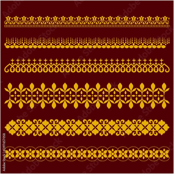 Fototapeta A decorative filigree heraldic crest with a calligraphic motif, featuring a floral pattern as a horizontal divider design element. An original vintage-style creation