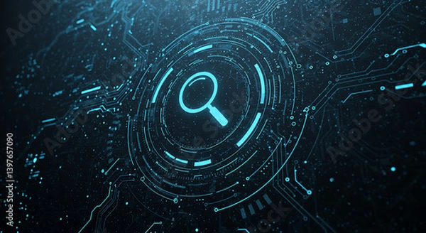 Fototapeta search magnifying electronic circuit board