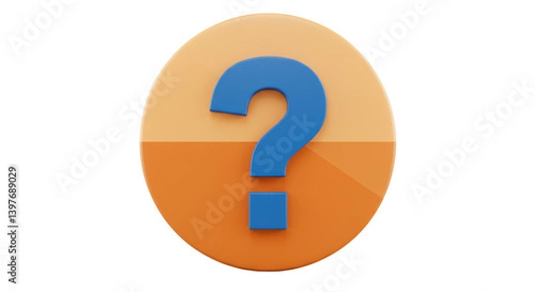 Fototapeta Isolated question mark icon on orange circle