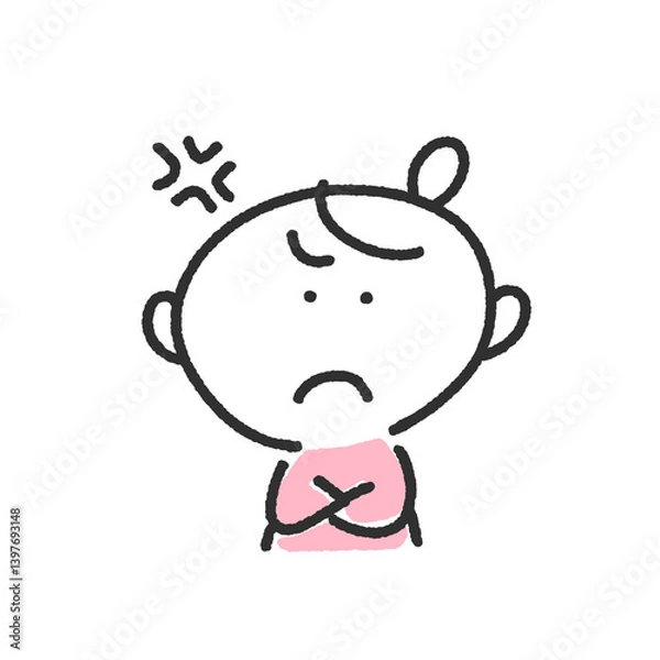 Fototapeta イライラ怒る女性キャラクター・怒りマーク