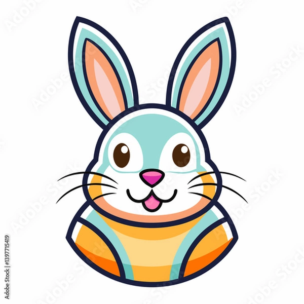 Fototapeta Easter Bunny Icon with white background   happy easter vector for digital free vector download 
