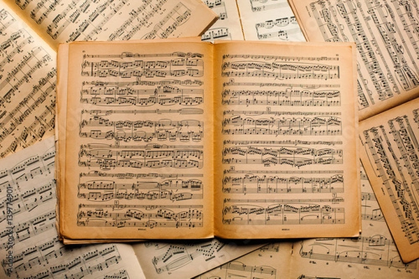 Obraz Music notes background