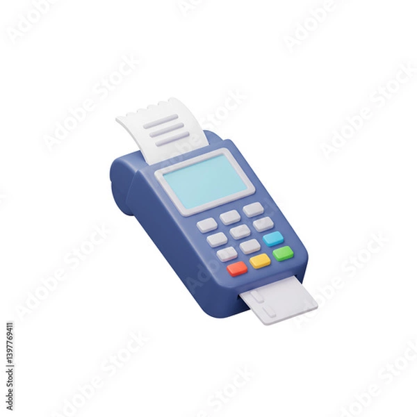 Fototapeta Card Swipe Terminal with Card Icon