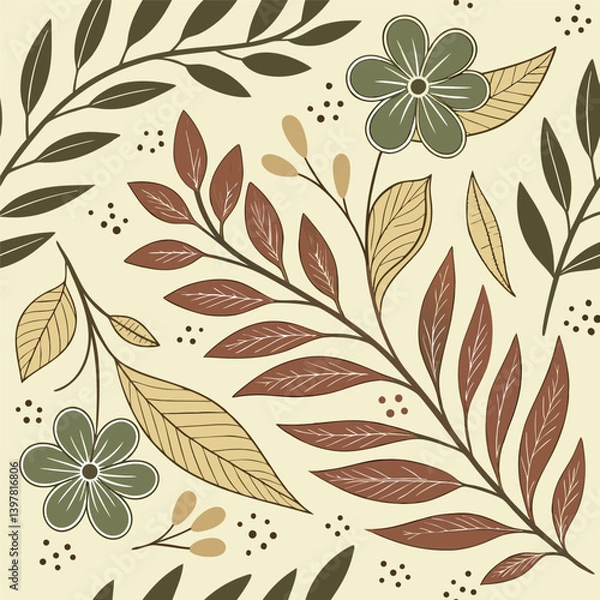 Fototapeta seamless pattern with flowers