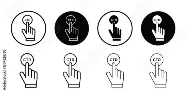 Fototapeta CTR icon logo set vector