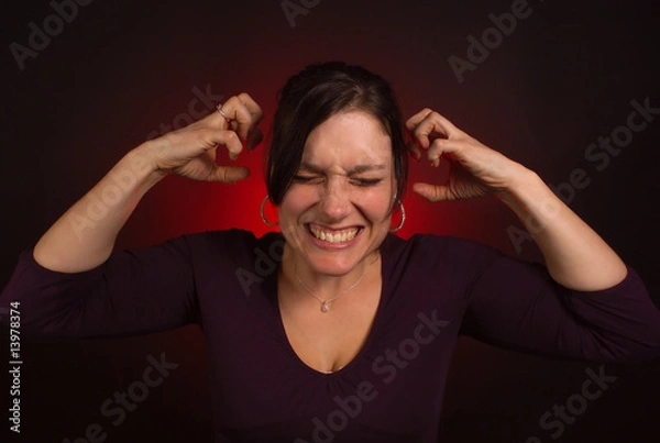 Obraz Female model with PMS, nervous breakdown