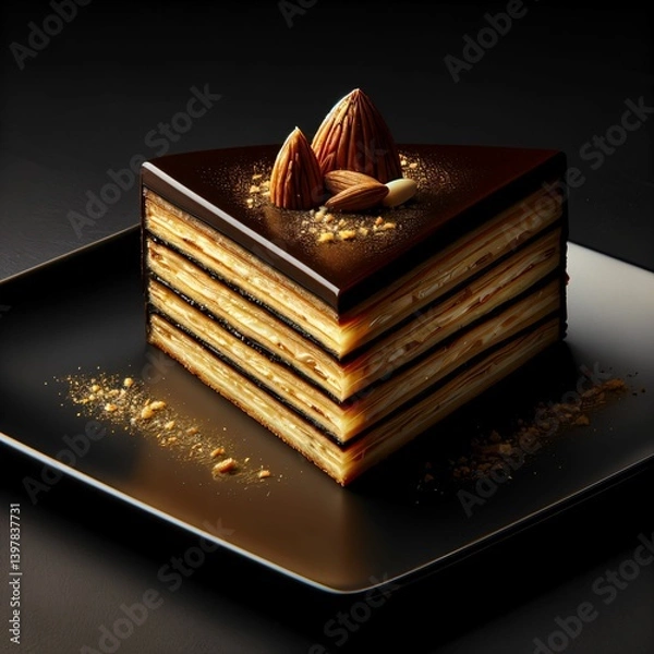 Obraz chocolate cake on a wooden table