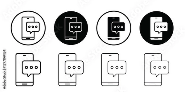 Obraz Text message icon logo set vector