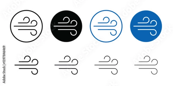 Fototapeta Windy icon logo set vector
