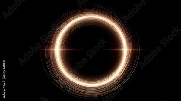 Obraz A glowing circle on a black background