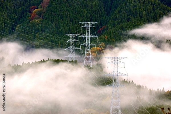 Obraz 雲海　明地展望　鳥取　鳥取県