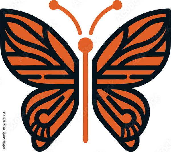 Obraz Abstract Orange Butterfly Des...