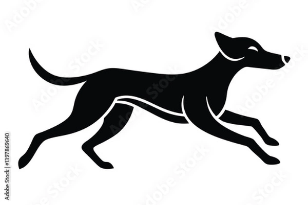 Fototapeta running dog vector icon