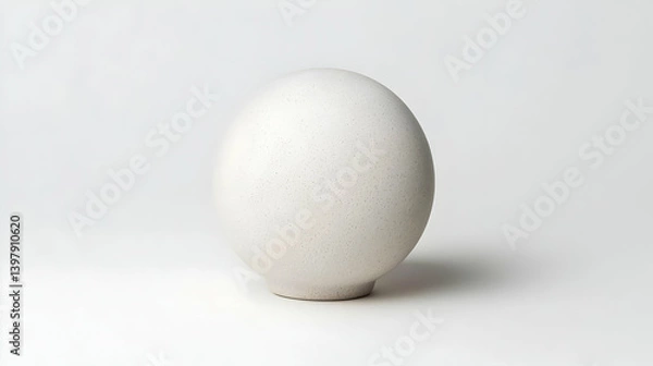 Fototapeta White Ceramic Sphere On White Background