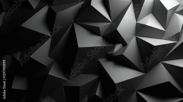 Fototapeta Abstract Black White Background Random Geometric