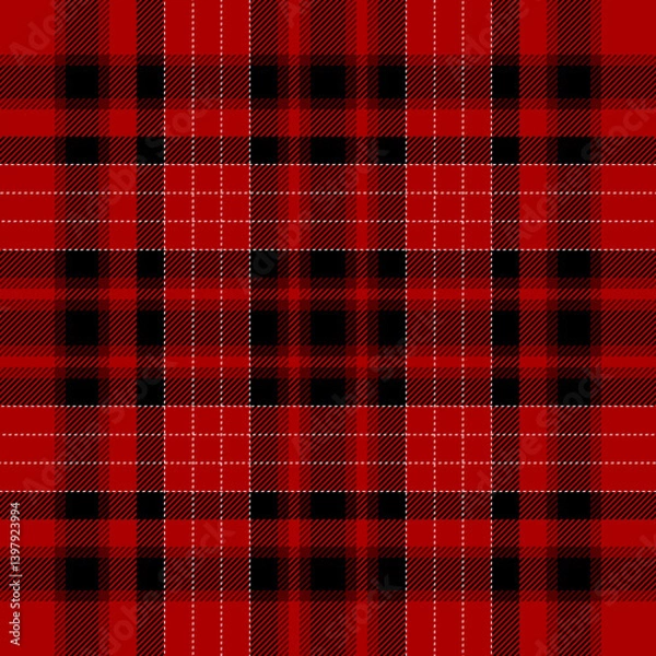 Fototapeta red and black scottish plaid pattern