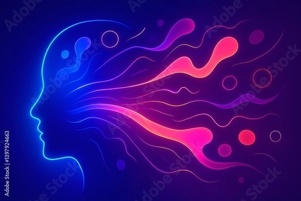 Fototapeta Abstract Creative Mind with Flowing Ideas
