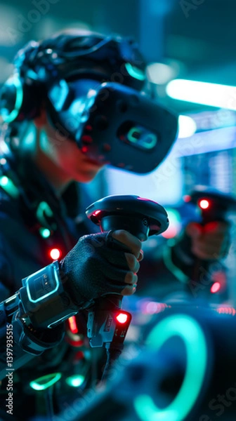 Fototapeta Engineering use augmented mixed virtual reality