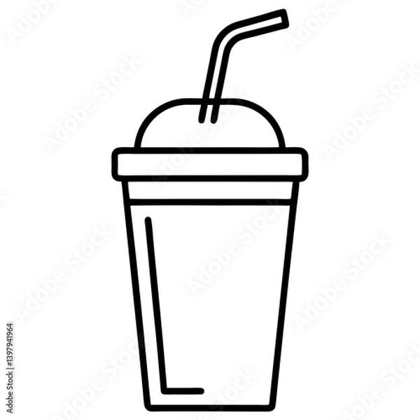 Fototapeta Minimal smoothie cup line icon – vector design perfect for prints and digital use.








 