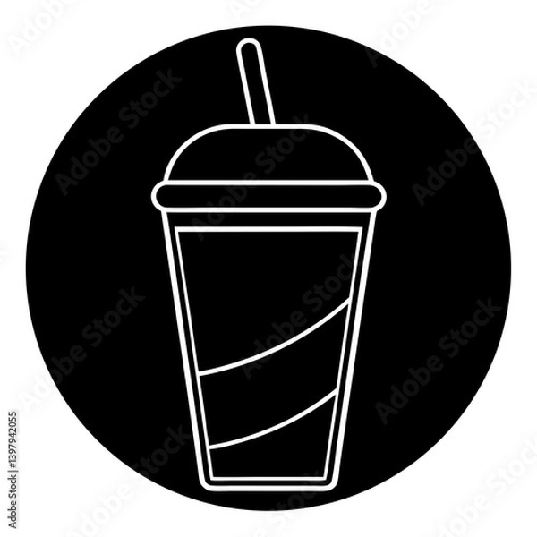 Fototapeta Minimal smoothie cup line icon – vector design perfect for prints and digital use.








 