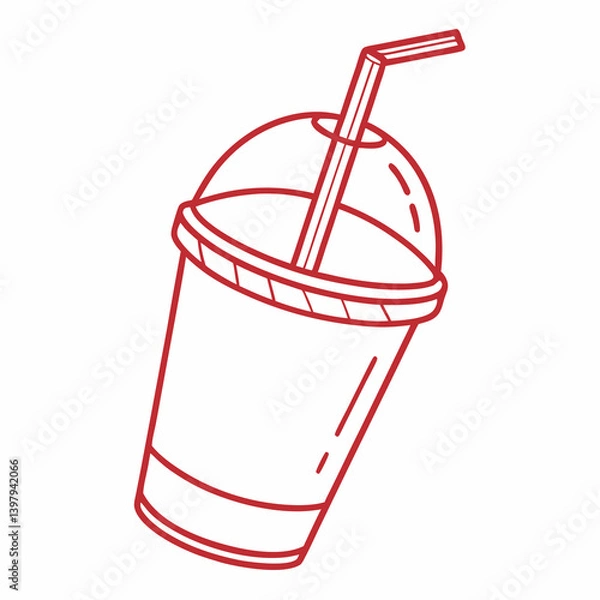 Fototapeta Minimal smoothie cup line icon – vector design perfect for prints and digital use.








 