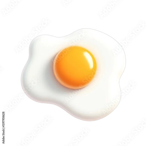 Obraz 3 d sunny side up isolated on white background