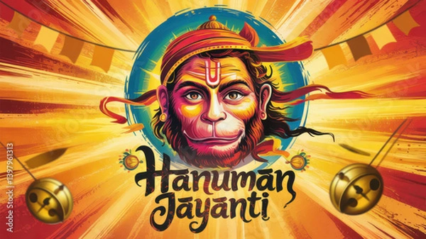Obraz Happy Hanuman Jayanti isolated on transparent background, Generative ai.