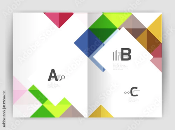 Fototapeta Minimalistic square brochure or leaflet business template