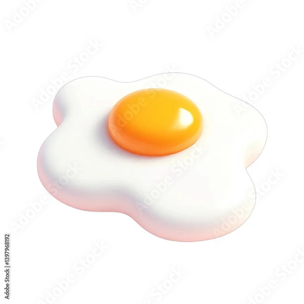 Obraz 3 d sunny side up isolated on white background