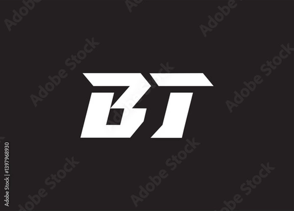 Obraz BT letter logo and initial logo design
