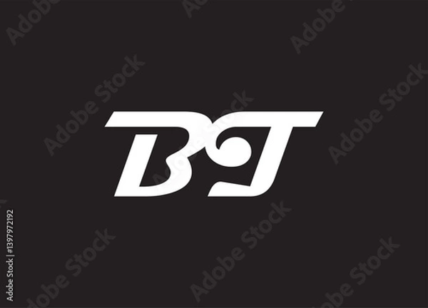 Obraz BT letter logo and initial logo design