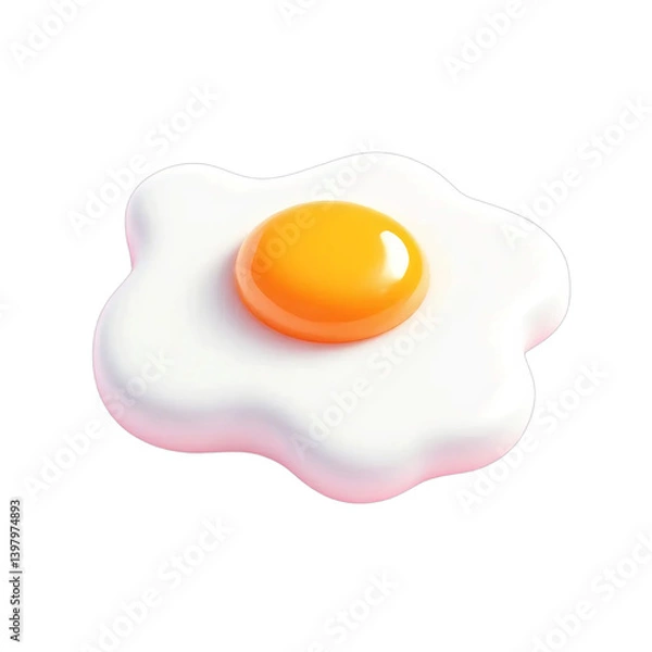 Obraz 3 d sunny side up isolated on white background