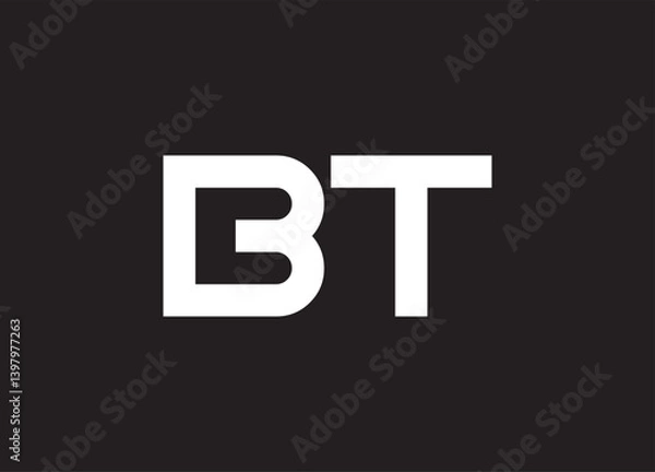 Obraz BT letter logo and initial logo design