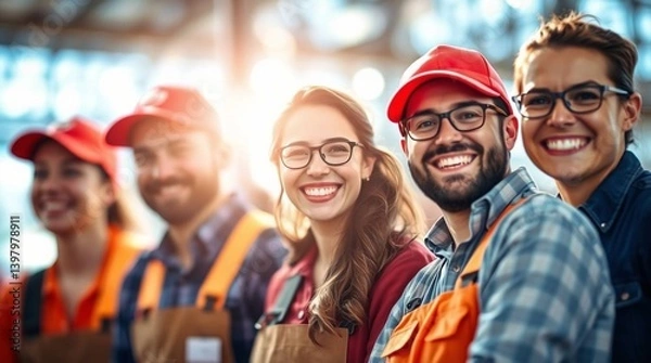 Obraz Lobour working his on side team working