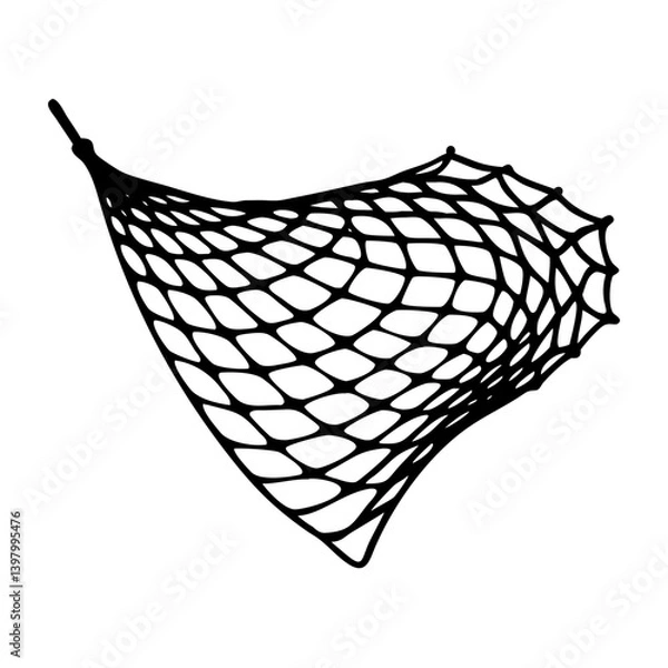 Obraz fishing net icon, fishing net silhouette vector illustration-simple silhouette illustration of fishing net, perfect for fishing net logos and icons