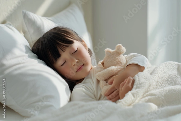 Obraz 昼寝する女の子.Generative AI