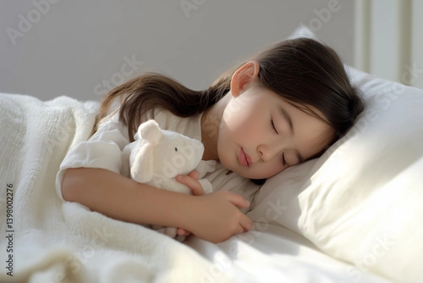 Obraz 昼寝する女の子.Generative AI