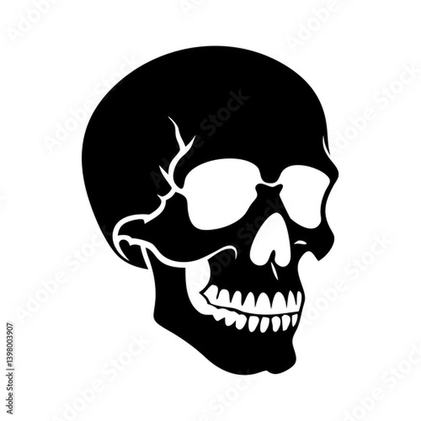 Fototapeta skull icon, skull silhouette vector illustration-simple silhouette illustration of skull, perfect for skull logos and icons