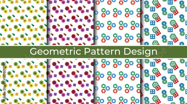 Fototapeta pattern design | Geometric colorful pattern bundle | Geometric pattern vector background	