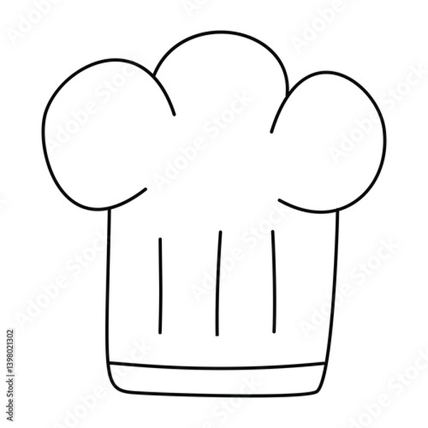 Obraz Chef's hat doodle. Isolated on white background