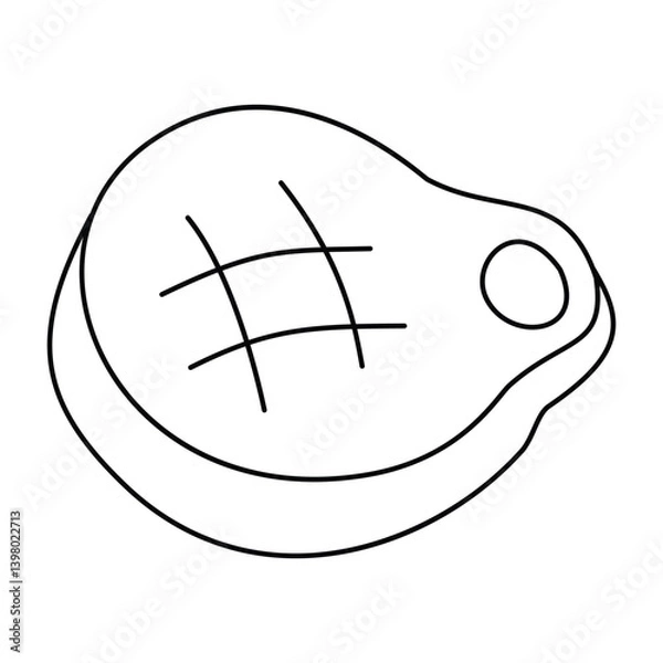Obraz Steak doodle. Isolated on white background