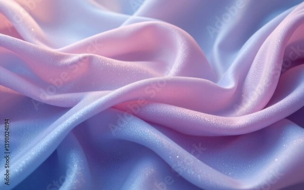 Fototapeta Soft, flowing fabric with a gradient of pastel colors, showcasing elegant folds and subtle texture