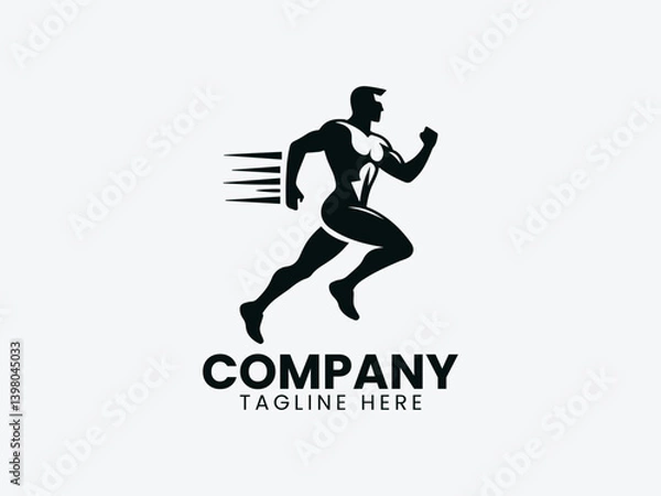 Fototapeta Athlete Running Vector Logo Design